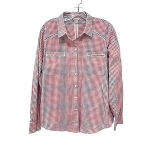 Ariat Women Canyon Shirt Western Button Up Long Sleeve Lace Inset Checker SZ XL